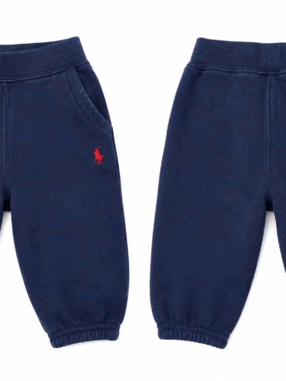 Ralph Lauren Navy Sweat Joggers with Red Pony Embroidery